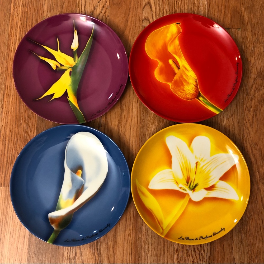 Beautiful 1980’s vintage Givenchy Floral plates.
